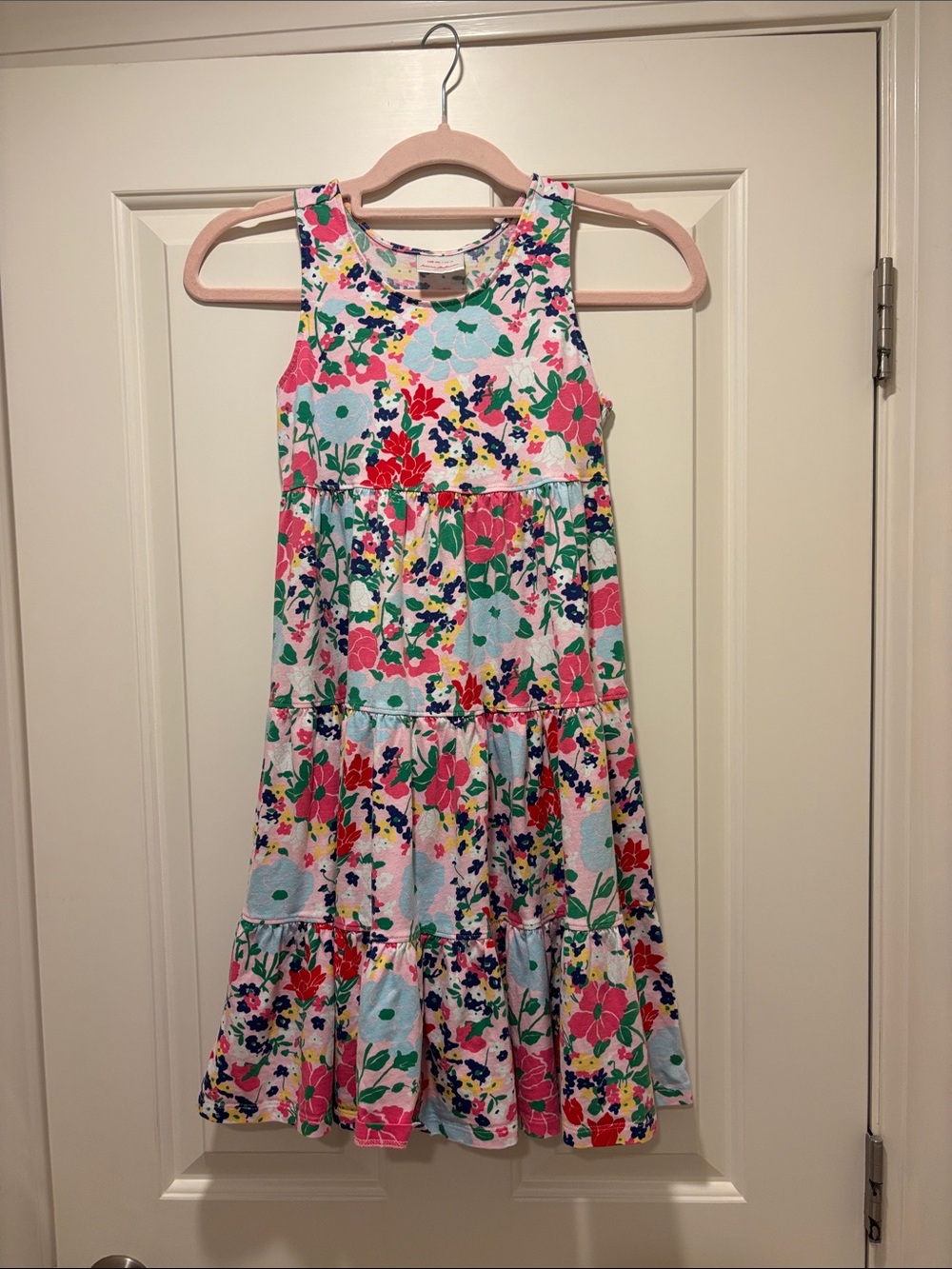 Hanna Andersson Girls' Floral Tiered Dress in Pink, Mint & Navy